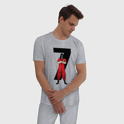 Пижама хлопковая мужская Slipknot Семерка, цвет: меланж — фото 2