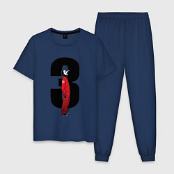 Пижама хлопковая мужская Slipknot третий, цвет: тёмно-синий