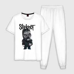 Пижама хлопковая мужская Седьмой Slipknot, цвет: белый