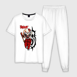 Пижама хлопковая мужская Slipknot fan, цвет: белый