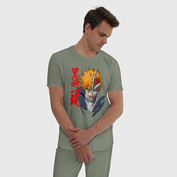 Пижама хлопковая мужская Облик пустого - Ичиго куросаки, цвет: авокадо — фото 2