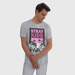 Пижама хлопковая мужская Stray Kids boy band, цвет: меланж — фото 2