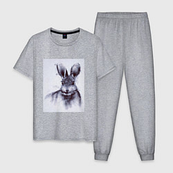 Пижама хлопковая мужская Rabbit symbol 2023, цвет: меланж