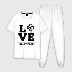 Пижама хлопковая мужская Sally Face love classic, цвет: белый