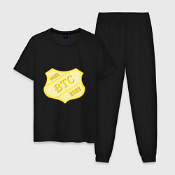 Пижама хлопковая мужская Bitcoin 2023, цвет: черный