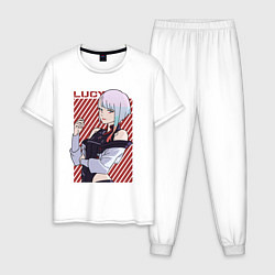 Пижама хлопковая мужская Милая Люси, цвет: белый