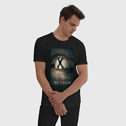 Пижама хлопковая мужская X - Files poster, цвет: черный — фото 2