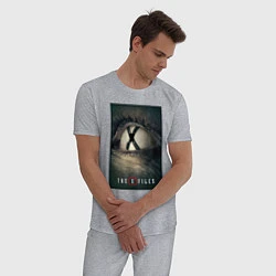 Пижама хлопковая мужская X - Files poster, цвет: меланж — фото 2