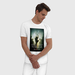 Пижама хлопковая мужская X Files - believe, цвет: белый — фото 2