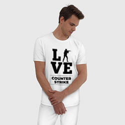 Пижама хлопковая мужская Counter Strike love classic, цвет: белый — фото 2