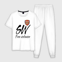 Пижама хлопковая мужская Arsenal - sweeper - England - London, цвет: белый