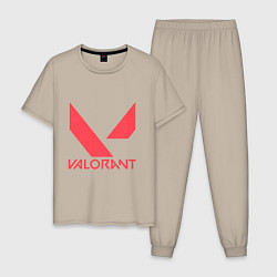 Пижама хлопковая мужская Valorant - logo, цвет: миндальный