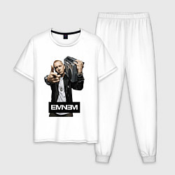 Пижама хлопковая мужская Eminem boombox, цвет: белый