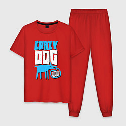 Пижама хлопковая мужская Гавкающая собака, цвет: красный