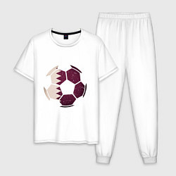 Пижама хлопковая мужская Qatar ball, цвет: белый