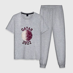 Пижама хлопковая мужская Qatar - 2022, цвет: меланж