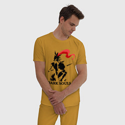 Пижама хлопковая мужская Dark Souls цвета горчичный — фото 2