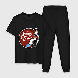Пижама хлопковая мужская Nuka cola sticker, цвет: черный