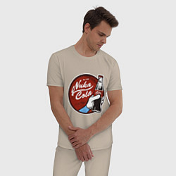 Пижама хлопковая мужская Nuka cola sticker, цвет: миндальный — фото 2
