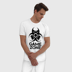 Пижама хлопковая мужская Game zone, цвет: белый — фото 2