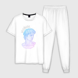 Пижама хлопковая мужская Давид Микеланджело aesthetic, цвет: белый