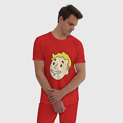 Пижама хлопковая мужская Vault boy head, цвет: красный — фото 2