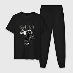 Пижама хлопковая мужская Circle Jerks панк рок группа, цвет: черный