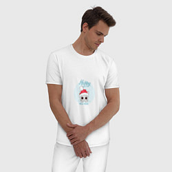 Пижама хлопковая мужская Символ 2023, цвет: белый — фото 2