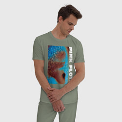 Пижама хлопковая мужская Pink Floyd Meddle, цвет: авокадо — фото 2