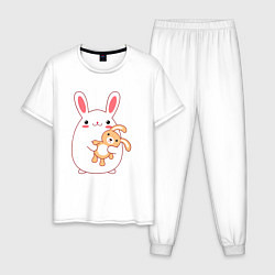 Мужская пижама Круглый кролик с зайкой
