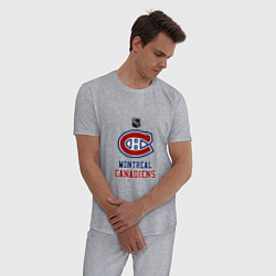 Пижама хлопковая мужская Монреаль Канадиенс - НХЛ, цвет: меланж — фото 2