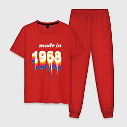 Пижама хлопковая мужская Made in 1968 liquid art, цвет: красный