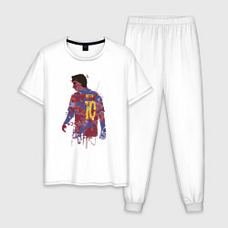 Пижама хлопковая мужская Color Messi, цвет: белый