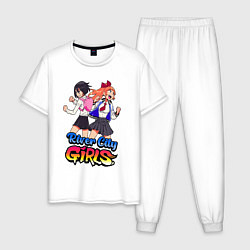 Пижама хлопковая мужская River city girls - fighting, цвет: белый