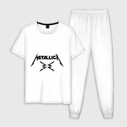 Пижама хлопковая мужская Metallica, цвет: белый