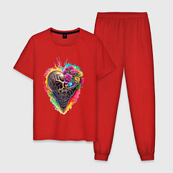 Пижама хлопковая мужская Бессмертная любовь, цвет: красный