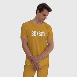 Пижама хлопковая мужская BDSM мем, цвет: горчичный — фото 2