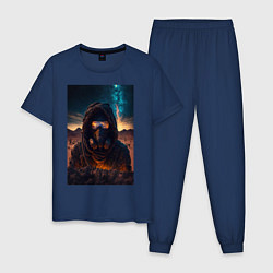 Пижама хлопковая мужская Пусстынный странник, цвет: тёмно-синий