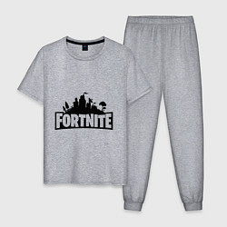 Пижама хлопковая мужская Fortnite style, цвет: меланж