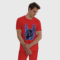 Пижама хлопковая мужская Space Coyote, цвет: красный — фото 2