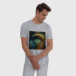 Пижама хлопковая мужская Глаз индейца, цвет: меланж — фото 2
