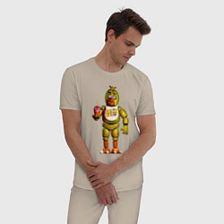 Пижама хлопковая мужская Чика и Мистер Кекс, цвет: миндальный — фото 2