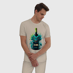 Пижама хлопковая мужская Вино за 2600, цвет: миндальный — фото 2