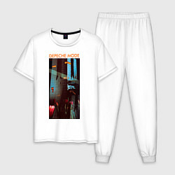 Пижама хлопковая мужская Depeche Mode: Poster, цвет: белый