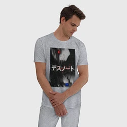 Пижама хлопковая мужская Тетрадь смерти - Кира против L, цвет: меланж — фото 2