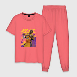 Пижама хлопковая мужская Kobe champion, цвет: коралловый