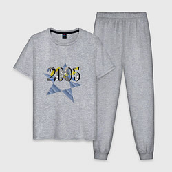 Пижама хлопковая мужская Дата рождения: год 2005, пэчворк, цвет: меланж
