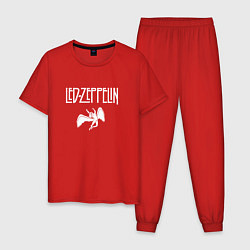 Пижама хлопковая мужская Led Zeppelin падший ангел, цвет: красный