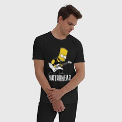 Пижама хлопковая мужская Motorhead Барт Симпсон рокер, цвет: черный — фото 2