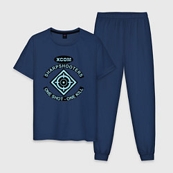 Пижама хлопковая мужская X-COM sharpshooters, цвет: тёмно-синий